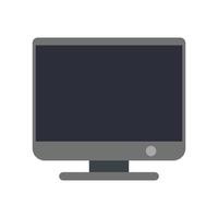 moniteur d'ordinateur écran électronique icône illustration vectorielle conception. moniteur de bureau d'équipement de périphérique pc et ordinateur d'entreprise blanc isolé. bureau moderne objet vue de face réseau icône télévision vecteur