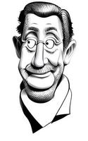 caricatures comiques de vieil homme heureux vecteur