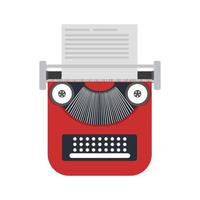 illustration vectorielle de papier de machine à écrire icône d'équipement de type clavier rétro. antique machine à écrire bureau éditeur objet machine papier. auteur de la machine manuelle tapant l'icône de l'équipement fixe avec lettre vecteur