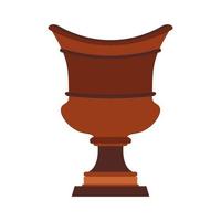 cruche d'argile poterie en céramique vecteur pot antique. illustration d'icône ancienne de vase d'argile isolé. objet plat poterie amphore cruche brune. vase grec traditionnel de dessin animé avec symbole de motif. signe grec simple