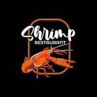 restaurant de crevettes illustration design icône logo vecteur