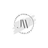 logo minimaliste jw initial avec pinceau, logo initial pour signature, mariage, mode. vecteur
