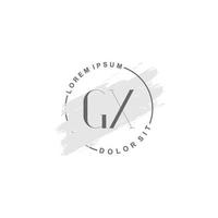 logo minimaliste initial gx avec pinceau, logo initial pour signature, mariage, mode, beauté et salon. vecteur