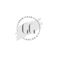 logo minimaliste initial gg avec pinceau, logo initial pour signature, mariage, mode, beauté et salon. vecteur