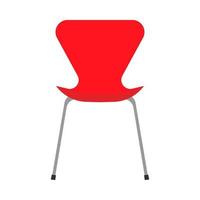 chaise de bureau rouge vecteur icône plate vue de face. relaxation confortable signe intérieur mobilier équipement personne