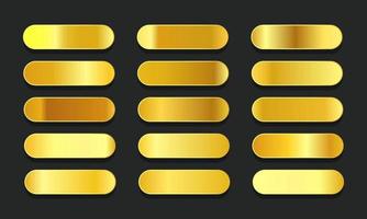 dégradés d'or jaune ensemble de couleurs linéaires métalliques. éléments de conception brillants abstraits créatifs. illustration vectorielle de collection de concepts vecteur