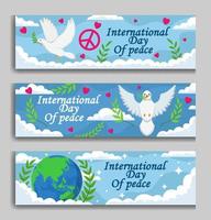 bannière de la journée internationale de la paix vecteur