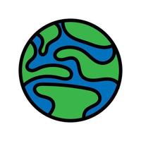 icône de la terre globe planète signe de voyage. illustration vectorielle d'orbite simple d'élément de concept de continent mondial. pictogramme cercle sphère ronde vecteur