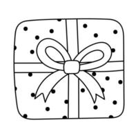 autocollant doodle avec boîte-cadeau pour toute occasion. noël, anniversaire, saint valentin, fête des femmes, fête des mères et autres. vecteur