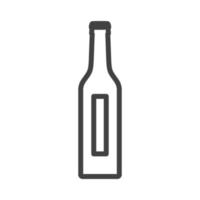 icône d'illustration vectorielle de bouteille verre boisson. symbole de boisson de récipient en plastique liquide et objet d'étiquette de barre d'alcool. signe graphique alimentaire soda ou bière blanc isolé. Aperçu de la silhouette du produit pub vierge vecteur