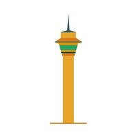 icône de vecteur de conception de symbole de monument urbain de tour. structure historique illustration touristique silhouette vue de face