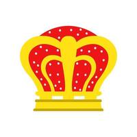 icône blanche isolée d'illustration de symbole de couronne de roi d'or. conception de signe de décoration de couronne de royauté de luxe. icône de silhouette d'élément d'insigne médiéval. forme de diadème de royaume vintage. logo emblème doré vecteur