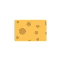 illustration vectorielle icône de conception de morceau de fromage signe de Pentecôte isolé. forme de nourriture carrée simple élément jaune. santé fromage trou parmesan tranche bonne. edam naturel bio vecteur