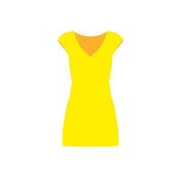 robe jaune femme mode personne élégance modèle vecteur icône. signe de corps de dame élégante décontractée à la mode