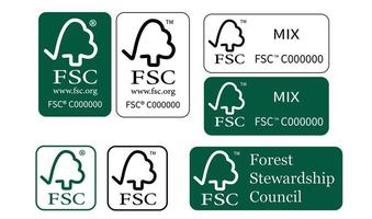 fsc forest stewardship Council logo recyclage eco stock illustration vectorielle variations isolées sur blanc