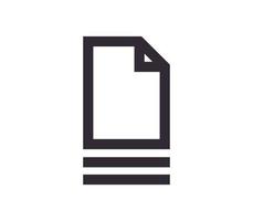 symbole de document et vecteur linéaire de contour simple icône papier.