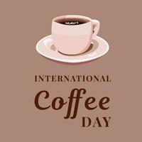 journée internationale du café, tasse à café. illustration vectorielle. vecteur