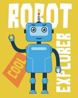 robot explorateur. illustration pour t-shirt graphique et autres utilisations vecteur