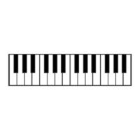 piano clé musique vector illustration instrument note noir et blanc. son de touche de piano de synthétiseur classique isolé sur fond blanc. modèle d'instrument de couleur horizontal avec icône d'équipement spatial