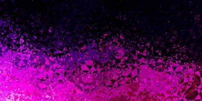 toile de fond de vecteur violet foncé, rose avec des triangles, des lignes.
