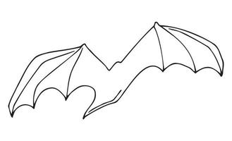 illustration webvector d'une chauve-souris. une chauve-souris d'halloween volante. style doodle dessiné à la main isolé sur fond blanc vecteur