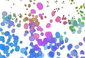 multicolore clair, arrière-plan vectoriel arc-en-ciel avec des formes de bulles.