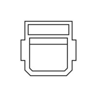 Contour d'illustration d'icône de vecteur d'ordinateur de port de connexion. jack électronique câble périphérique connecteur isolé blanc ligne mince