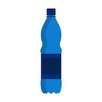 icône de vecteur de bouteille d'eau boisson. récipient de liquide de boisson bleu en plastique isolé. bouchon de symbole de soude minérale. paquet vertical plat simple