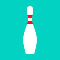 icône de vecteur de signe de divertissement récréatif passe-temps activité de loisirs de quilles de bowling. élément de sport rouge quille
