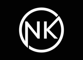 vecteur de conception de logo de lettres initiales nk