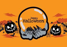 old school halloween banner design art vecteur