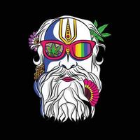 illustration hippie traditionnelle vecteur