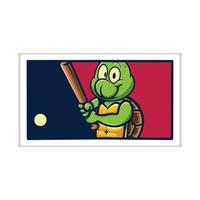 illustration baseball, logo de personnage de tortue. vecteur