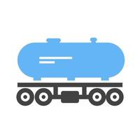 icône bleue et noire de glyphe de wagon-citerne vecteur