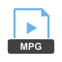 icône bleue et noire de glyphe de mpg vecteur