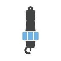bougie glyphe icône bleue et noire vecteur