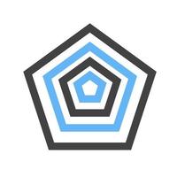 icône bleue et noire de glyphe de pentagone vecteur