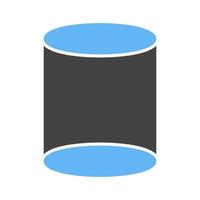 icône de glyphe de cylindre bleu et noir vecteur