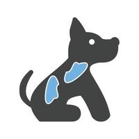 icône bleue et noire de glyphe de chien de compagnie vecteur