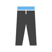 pantalon glyphe icône bleu et noir vecteur