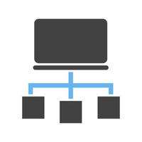 icône bleue et noire de glyphe de connexion système vecteur