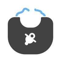 icône bleue et noire de glyphe de bavoir de bébé vecteur