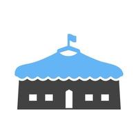icône bleue et noire de glyphe de tente de cirque ii vecteur