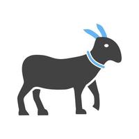 icône bleue et noire de glyphe de chèvre vecteur