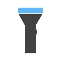 icône de glyphe bleu et noir de lampe de poche vecteur