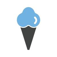 icône bleue et noire de glyphe de crème glacée vecteur