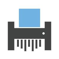 icône bleue et noire de glyphe de déchiqueteuse vecteur