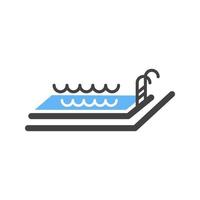 icône bleue et noire de glyphe de piscine vecteur