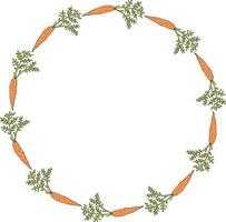 cadre rond avec carottes horizontales. couronne isolée sur fond blanc pour votre conception vecteur