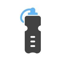 icône bleue et noire de glyphe de bouteille d'eau vecteur
